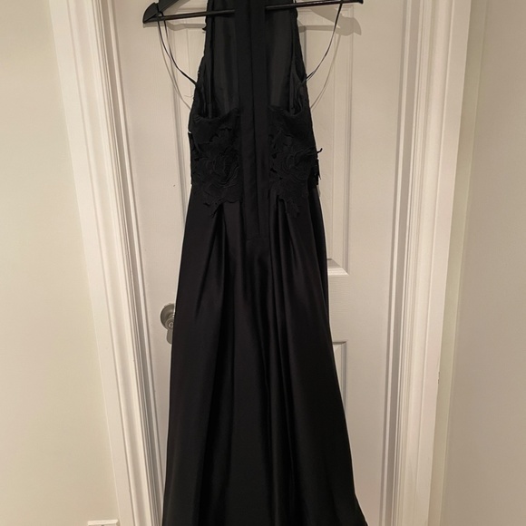 Nicole Miller High-Low Black Lace And Satin Dress - Picture 2 of 6